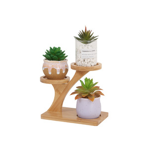 Soporte de bambú sólido para plantas de escritorio, de varios niveles, para suculentas de interior, soporte de madera para plantas para la sala de estar - Product Image 5