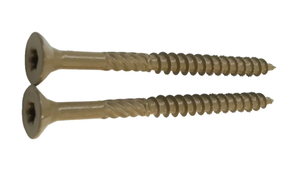 8x3 pouces # Vis à tête carrée CSK 17 mm pour terrasse, en bois, à tête plate Torx, revêtement brun-jaune, pour panneaux de particules, mesure métrique - Product Image 4