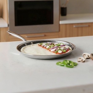 Sartén para Pizza de Acero Inoxidable 304 de Triple Capa, Duradera, Resistente al Agua, Grabada por Ambos Lados, de 30 cm, para Cocinar a Diario - Product Image 1