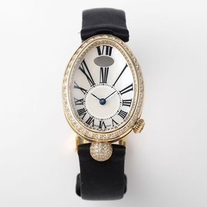 Reloj de Lujo para Dama de Alta Precisión, Mecánico Automático, con Esfera Blanca, Bisel de Diamantes y Caja Ovalada Dorada con Números Romanos de Calidad Superior - Product Image 3