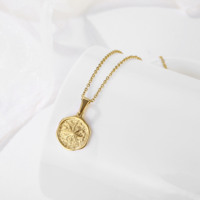Bijoux fantaisie géométrique en acier inoxydable pendentif étoile du nord or 18 carats argent boussole étoile Polaris ovale breloques chaîne collier