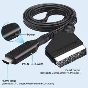 Câble convertisseur SCART vers HDMI 720P 1080P Commutateur RGB CVBS Audio Vidéo Adaptateur de mise à niveau Haute Définition pour TV <span class=keywords><strong>VHS</strong></span> Xbox <span class=keywords><strong>DVD</strong></span> - Product Image 2