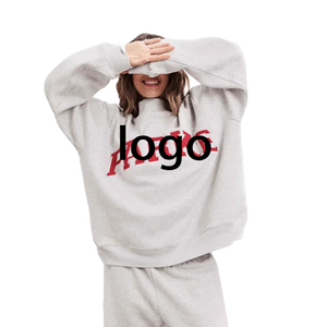 Sudadera de Manga Larga con Cuello Redondo para Mujer, Nueva Colección de Invierno, Bordado de Letras Personalizado, Resistente a las Arrugas, Capa Base sin Capucha - Product Image 1
