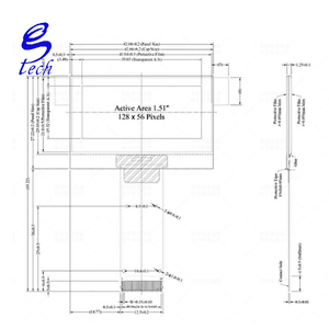 Pantalla OLED LCD de 1.51 Pulgadas, 128x56, Transparente, Módulo SSD1309 con Interfaz SPI/I2C - Product Image 3