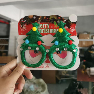 Lunettes de Noël Lan Tong, design Père Noël, en plastique et tissu non tissé, décoration de fête pour enfants et adultes - Product Image 2