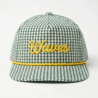 Casquette de baseball 100% polyester à carreaux vichy verts, avec broderie 3D personnalisée, 5 panneaux, snapback, visière plate, non structurée