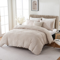 Ensemble de housse de couette trois pièces en polyester 200TC, couleur unie, motif floral découpé, losanges ondulés, pour hôtel et mariage, vente en gros directe usine