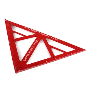 Grande righello angolare triangolare per la lavorazione del legno calibro di misurazione a 90/45 gradi quadrato multifunzionale in lega di alluminio per carpentiere