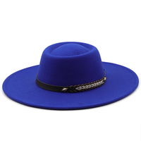 Klassieke wollen vilt fedora hoeden voor heren en dames, 9,5 cm brede rand, Panama hoed met riem