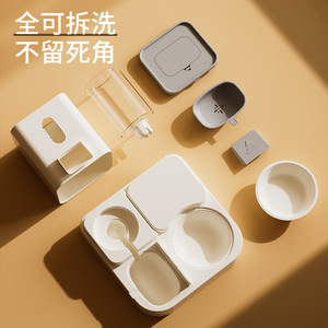 <b>Automatic</b> Cat Feeder <b>Water</b> <b>Dispenser</b> 2 In 1 With Wide Opening For Cats Pet Bowl And <b>Water</b> Fountain For Home Use - Product Image 2