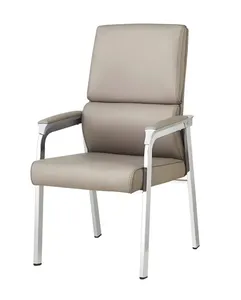 Chaise de conférence à dossier haut à quatre pieds avec accoudoirs - Product Image 4