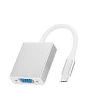 Adaptateur/Convertisseur Type-C vers VGA pour Smartphones et Ordinateurs Portables vers Écrans HD, en Alliage d'Aluminium avec Logo Gravé au Laser