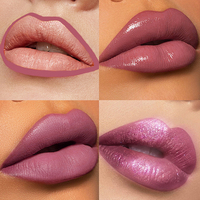 Logo de marque privée ensemble rouge à lèvres et crayon à lèvres liquide mat 3 effets rouge à lèvres chatoyant imperméable maquillage rouge à lèvres brillant végétalien