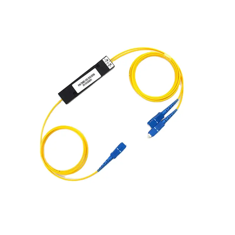 Optical ftth plc splitter 1x2 upc optic fiber coupler box module sc/upc connector 1.2m