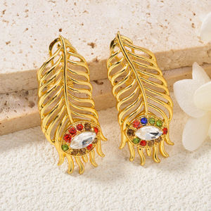 Ensemble de bijoux bohèmes de luxe plaqué or 14 carats avec zircon, comprenant boucles d'oreilles, bague, collier et bracelet - Product Image 4