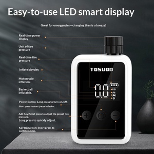 Pompe à vélo électrique portable avec écran intelligent, gonfleur de vélo haute pression, <span class=keywords><strong>compresseur</strong></span> d'air universel <span class=keywords><strong>pour</strong></span> vélo de route et <span class=keywords><strong>VTT</strong></span> - Product Image 2