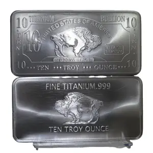 Özelleştirilmiş Metal titanyum sikke 10 Oz 999 ince titanyum Buffalo Bar titanyum sikke boşlukları