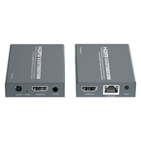 Extender 4K 60M dengan Loop USB Kabel Cat5/Cat6 Transmitter Port Jaringan RJ45 Logam Definisi Tinggi POC