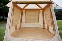 Tente de camping portable imperméable à double couche TOURUS pour toutes les saisons avec auvent de 8,1 mètres carrés et une chambre et un salon
