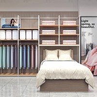 Présentoir métallique robuste et écologique avec armoire de rangement pour oreillers, couettes, literie, textiles de maison et équipements de vente au détail pour magasins