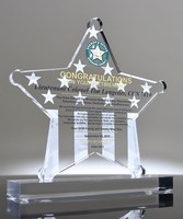 Trophée étoile en acrylique transparent gravé sur mesure, design multi-étoiles, récompense pour la reconnaissance à la retraite et les honneurs militaires