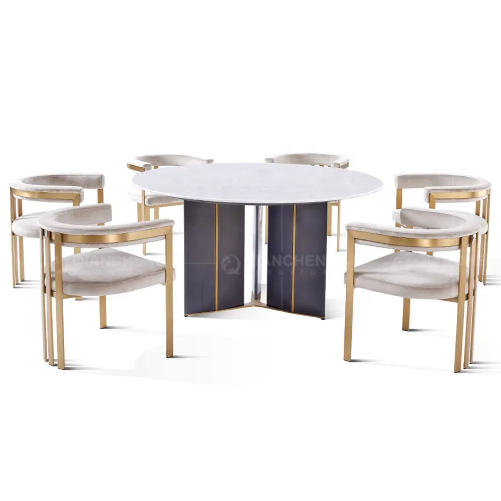 פושאן מפעל השיש מסעדת אוכל שולחנות סט mesa de comedor חדש עיצוב קיר מקל אוכל שולחן