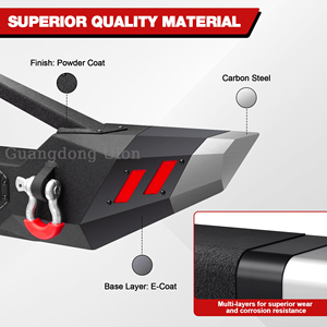 Front Bumper Compatible with <strong>Jeep</strong> Wrangler JK JL &amp; Gladiator JT 2007-2024, Offroad Full Width Bumper with <strong>Winch</strong> Plate - Product Image 4