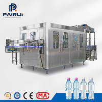 Machine automatique de remplissage d'eau en bouteille PET 3 en 1 (rinçage, remplissage, bouchage) pour usine de mise en bouteille d'eau pure, petite usine