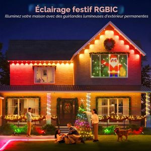 Lumière de Noël LED RGBW à pixels étanches pour maison, éclairage permanent avec rail Alluminate, projecteurs de vacances permanents sur rail - Product Image 4