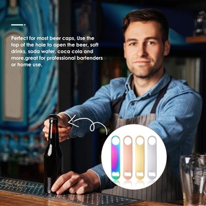 <span class=keywords><strong>Amazon</strong></span> superventas logotipo láser personalizado negro plata espacios en blanco barra de acero inoxidable hoja plana abrebotellas de <span class=keywords><strong>cerveza</strong></span> para regalo - Product Image 6