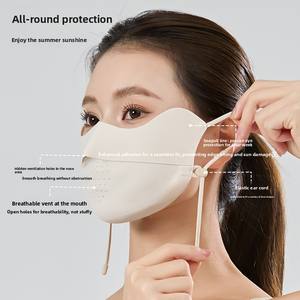 Mascarilla de Protección Solar Facial de Seda de Hielo y Nailon, Unisex, Anti-UV, de Alta Calidad, para Ciclismo de Verano - Product Image 2