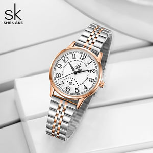 Shengke Estilos de moda Relojes de cuarzo para mujer Marca superior Señoras Correa de reloj de acero inoxidable Mujer Mejores regalos Reloj - Product Image 4