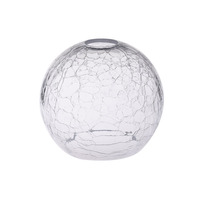 Abat-jour en verre soufflé transparent craquelé, vente en gros, couvercle en verre rond texturé effet glace craquelée pour remplacement d'éclairage intérieur