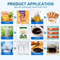 Machine d'emballage automatique pour petits sachets de lait et de jus, avec fonction d'étiquetage pour sachets en papier et en plastique, adaptée à l'eau et aux aliments