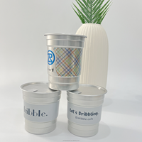 Gobelet en aluminium personnalisé de 9 oz, 16 oz, 20 oz, jetable, pour le camping, les boissons froides, le café, les mariages, les fêtes, la bière