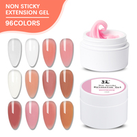 HS Nail Gel de Construction Solide Transparent Sans Chaleur 15ml Non Collant pour Extension d'Ongles, Gel Dur LED Non Chauffant, Marque Privée