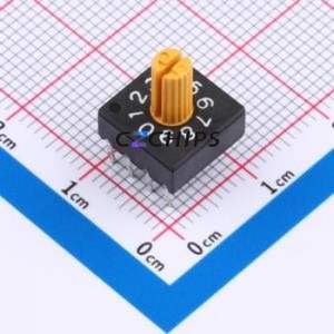 BHR-10-1YK(thin) Rotary Encoder Switch Through hole Component (THT) Switch 10 Through Hole True Code - Product Image 1