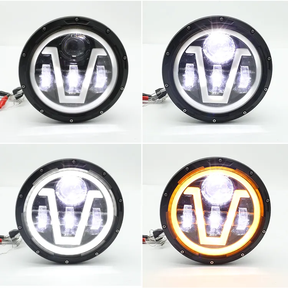 Venta al por mayor 65W 7 pulgadas X Shape Round Headworklight <span class=keywords><strong>Precio</strong></span> de fábrica Haz alto/bajo para coche y camión Color blanco para <span class=keywords><strong>FJ</strong></span> <span class=keywords><strong>Cruiser</strong></span> - Product Image 3