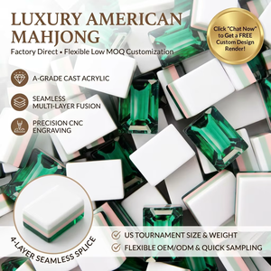 Juego de Mahjong Americano de Acrílico de 4 Capas con 160 Fichas |   Diseño de Cristal Ligero |   Mariposa Azul con Rayas Verdes |   Envío Rápido OEM - Product Image 6