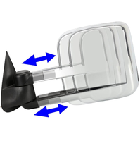 Miroir de remorquage électrique chromé extensible de haute qualité, neuf, pour Amarok 2009-2023, pliable, noir ABS+verre XMAXVISION, garantie 1 an