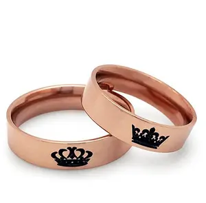 Nuovi arrivi negozio Online all'ingrosso in acciaio inossidabile oro rosa il suo re la sua regina anello di coppia per fidanzamento di nozze