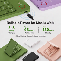 Kablosuz Katlanabilir Klavye Mini Taşınabilir Ultra İnce Katlanabilir Klavye Dizüstü Bilgisayar Tablet Akıllı Telefon Cep Telefonu Ofis İçin