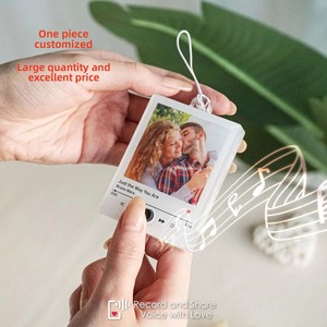 Llavero de música acrílico de plástico recién personalizable, llavero de foto con reproductor de sonido DIY con grabación de música de voz, regalos personalizados - Product Image 6