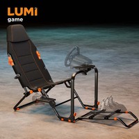 LRS19-BS01 Simulador de Carreras Plegable, Cabina de Juego para Conducir, Soporte para Volante de Carreras para PS4, PS5, PC, Compatible con Playseat F1