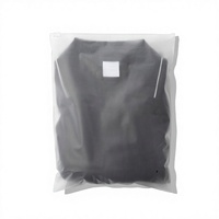 Sac à fermeture éclair en PE givré avec logo personnalisé, transparent, réutilisable, pour vêtements, t-shirts, emballage, pochette anti-humidité