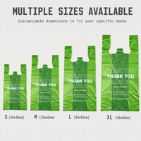 Sacs en T-shirt en HDPE vert personnalisés, imprimés, recyclables, imperméables, pour la vente en gros, les courses, l'épicerie, la vente au détail et les plats à emporter