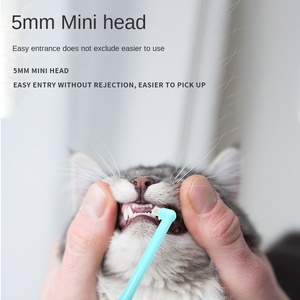 Brosse à dents pour animaux de compagnie (chats et chiens) – Nettoyage buccal – Mini Macaron Pointu - Product Image 3