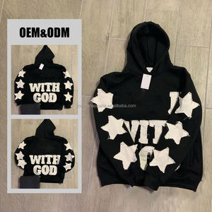 Benutzer definierte Pullover Hoodie Männer Distressed Stickerei Übergroße schwere Hoodie Streetwear Kleidung Großhandel - Product Image 4