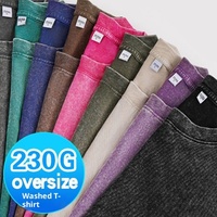 Kaos Vintage Acid Washed Trendy, Kaos Katun Murni, Kaos Batik Retro Lengan Pendek, Kaos Solid Longgar Oversize