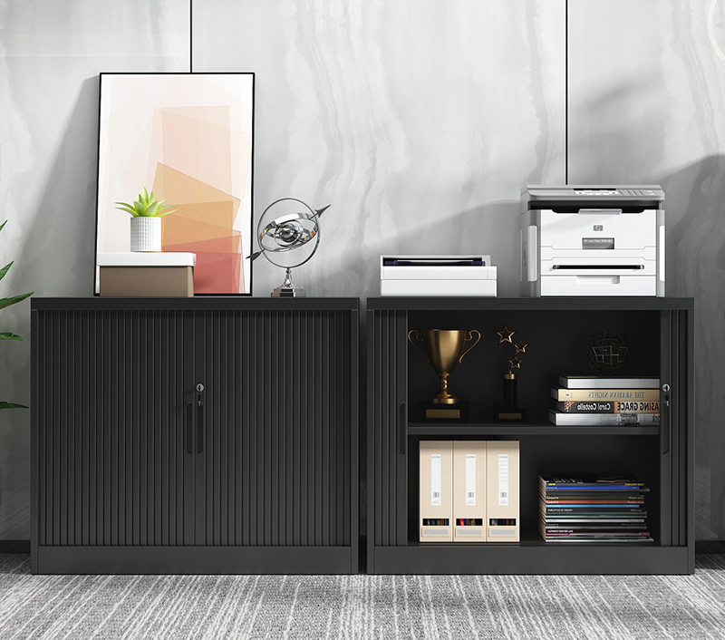 760 Rolling Door Cabinet Black